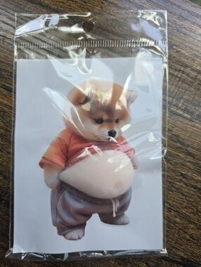 Cute Chubby Shiba Inu Sticker — Orange, White, Brown